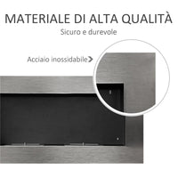 CAMINO A BIOETANOLO REALIZZATO IN ACCIAIO INOX CON 2 BRUCIATORI 1.5LT 110X54X14CM