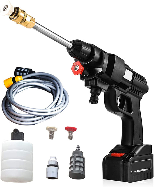 Idropulitrice ad Alta Pressione,48V Spruzzatore a Batteria 5600mA con Tubo 5 metri per la Pulizia di Auto/Recinzioni/Giardino/Patio/Piscina