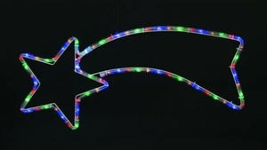 STELLA COMETA MULTICOLORE /RGB IN TUBO LUMINOSO 70 CM NATALE ADDOBBO USO ESTERNO