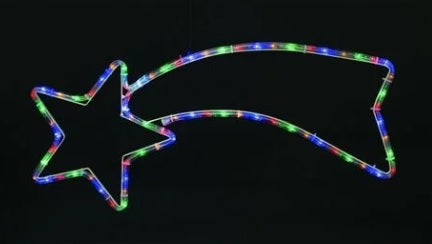 STELLA COMETA MULTICOLORE /RGB IN TUBO LUMINOSO 70 CM NATALE ADDOBBO USO ESTERNO