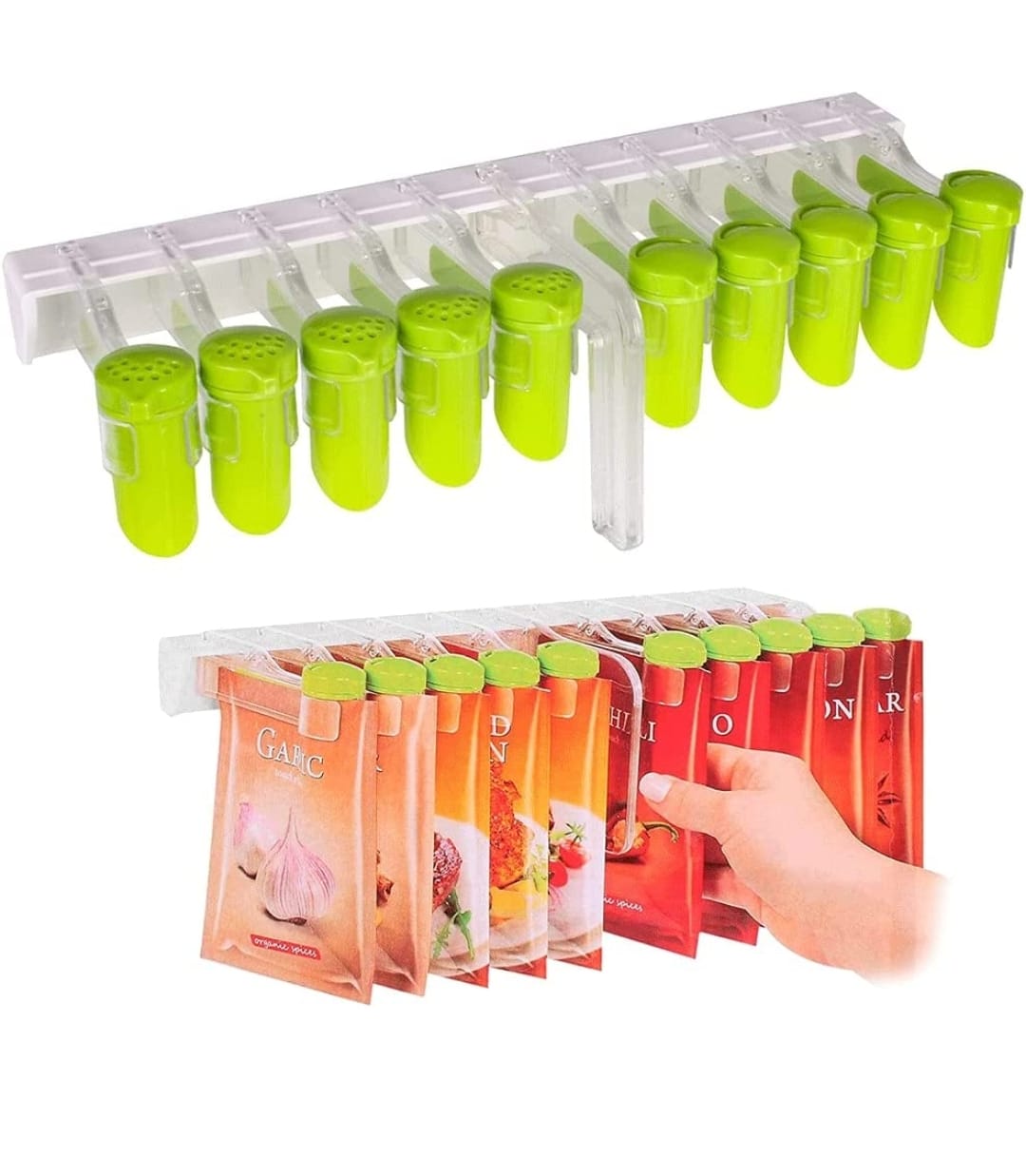 Supporto A Parete Per Sacchetti Organizer Da Cucina Per Di Spezie Con Clip Di Chiusura 10pz