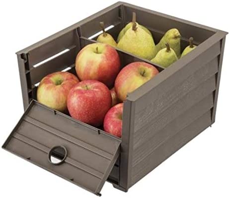 BAMA - Contenitore Box Scorta Tortora Per Frutta E Ortaggi Con Divisorio Estraibile 9 lt