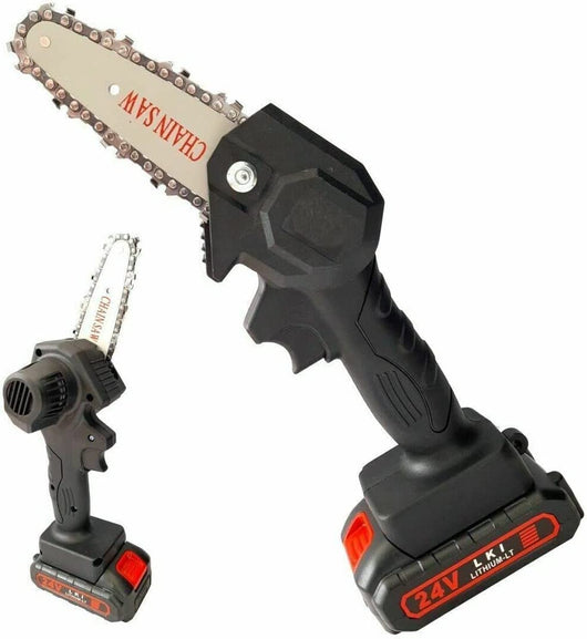 Motosega a batteria 4 Pollici Portatile 24V con una batteria inclusa Mini elettrosega tagliarami