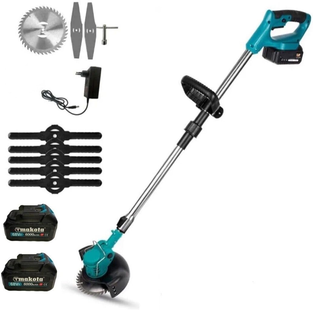Makota - DECESPUGLIATORE ELETTRICO A DOPPIA BATTERIA LITIO 68Vf 6000mah TAGLIAERBA TAGLIABORDI RASAERBA