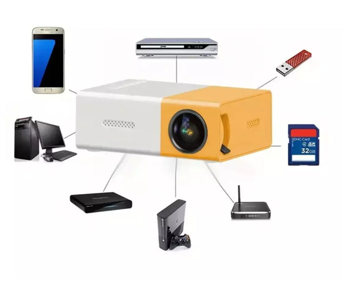 Mini proiettore portatile casa led full hd 1080p AV/USB/TFT zoom con telecomando