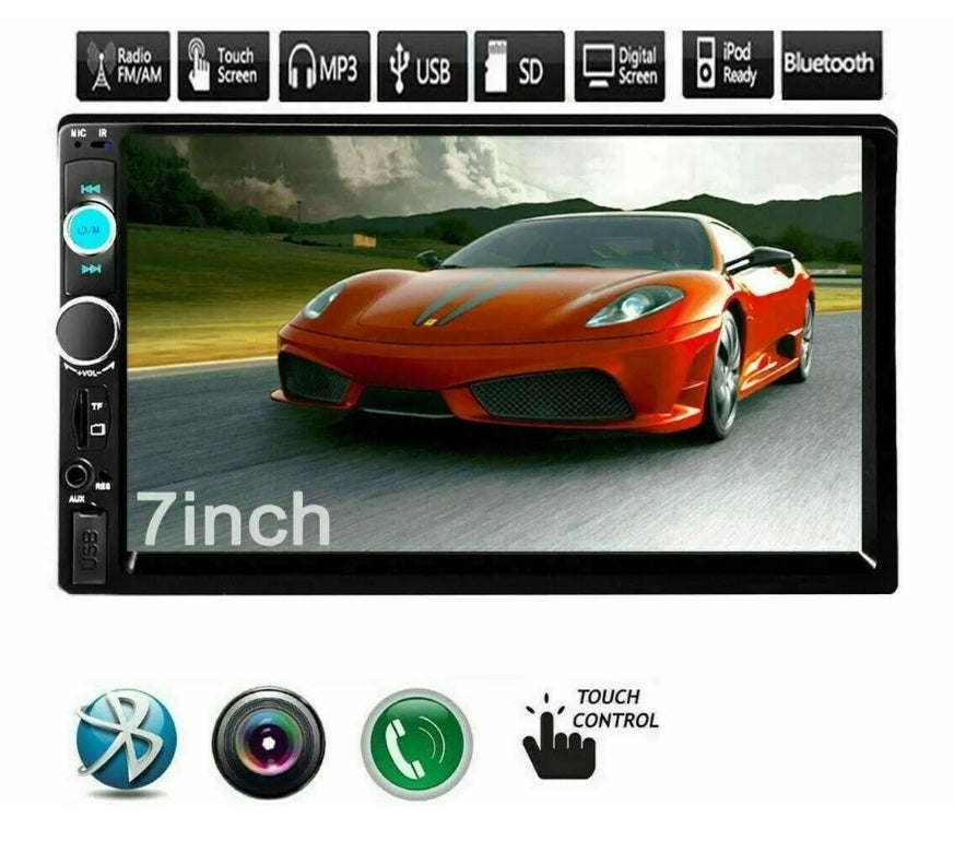 STEREO BLUETHOOTH ANDROID AUTORADIO 7 POLLICI FM RADIO AUX MP5 2 DIN TOUCHSCREEN