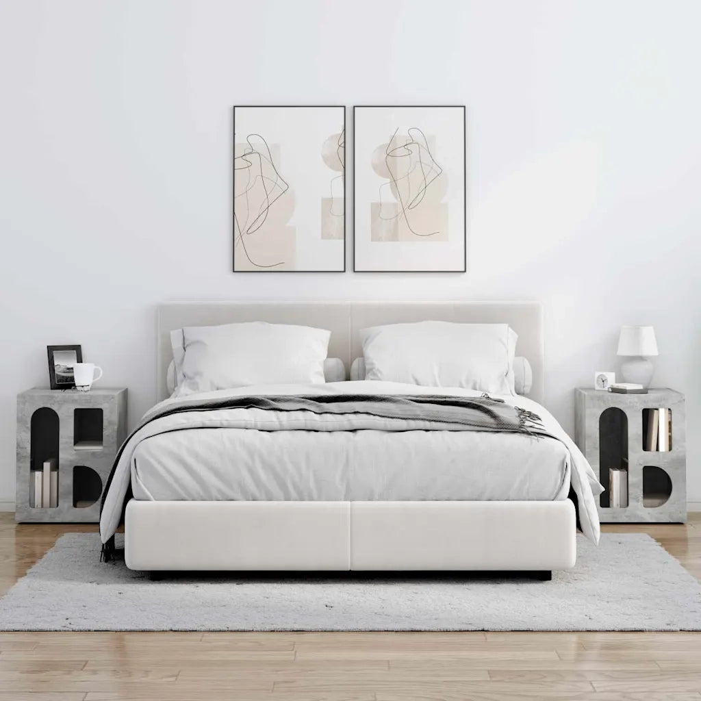 Comodino 2 pcs Grigio cemento 40 x 35 x 50 cm Legno multistrato