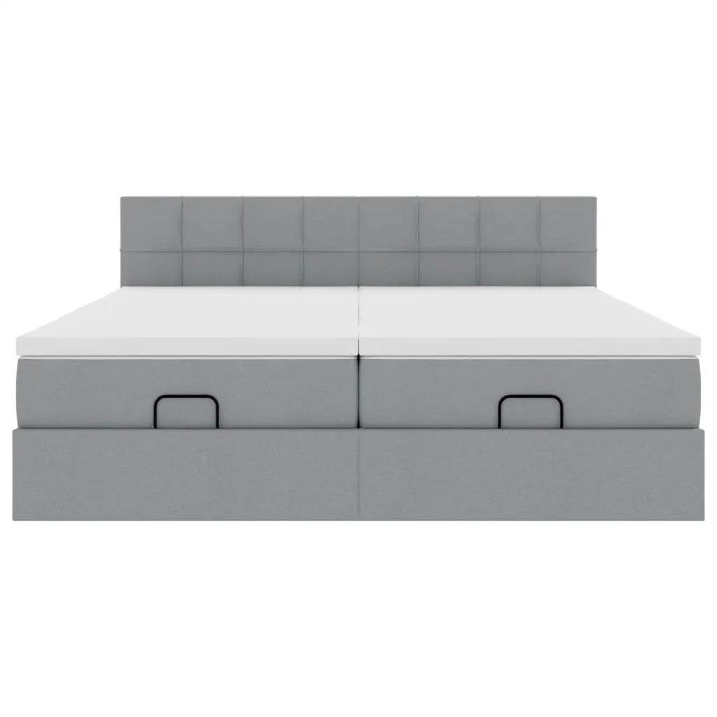 Struttura Letto Pouf con Materassi 200x200 cm in Tessuto 3312850