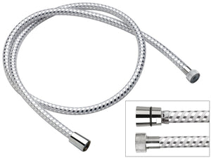 Flessibile biflex per doccia in pvc atossico, cromo-bianco 200 cm