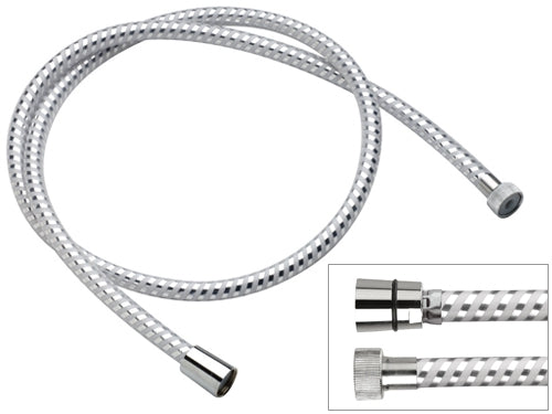 Flessibile biflex per doccia in pvc atossico, cromo-bianco 200 cm
