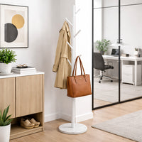 Appendiabiti in Metallo con Base in Marmo Bianco 174 cm Moderno con 6 Ganci