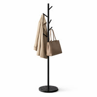 Appendiabiti in Metallo con Base in Marmo Nero 174 cm Moderno con 6 Ganci