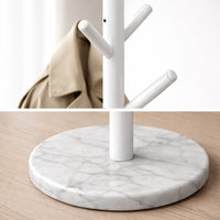Appendiabiti in Metallo con Base in Marmo Bianco 174 cm Moderno con 6 Ganci