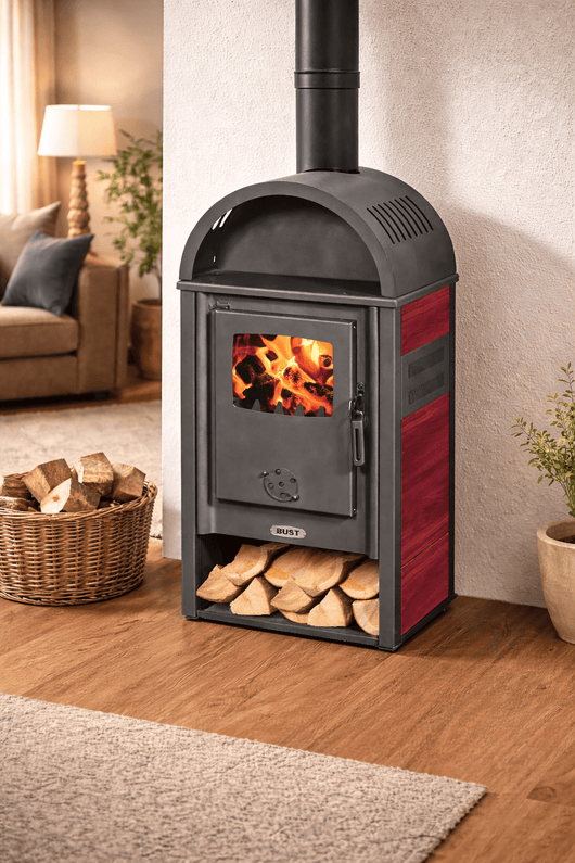 STUFA A LEGNA 8 kW VIENNA BORDEAUX – CALORE ELEGANTE E PRESTAZIONI ELEVATE
