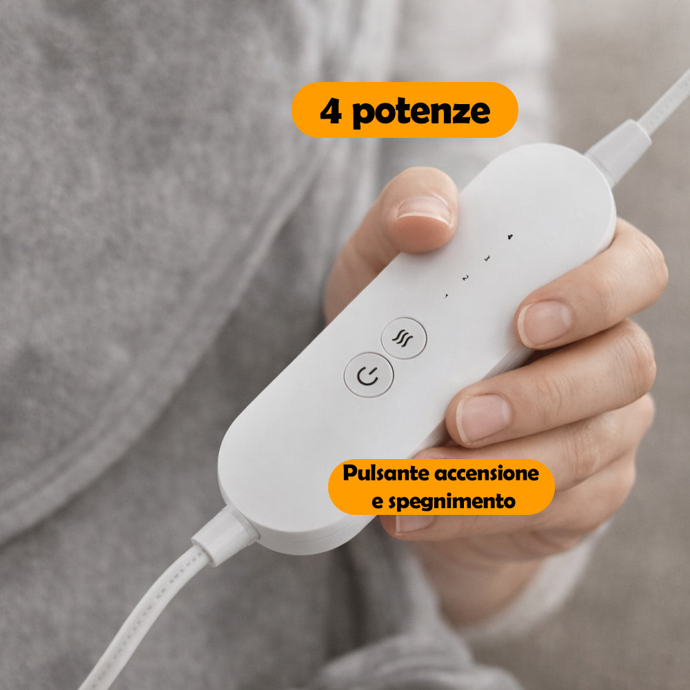 Mantellina Termoforo Elettrico Schiena e Collo con Telecomando 4 Livelli Calore