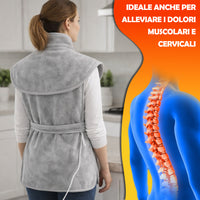 Mantellina Termoforo Elettrico Schiena e Collo con Telecomando 4 Livelli Calore