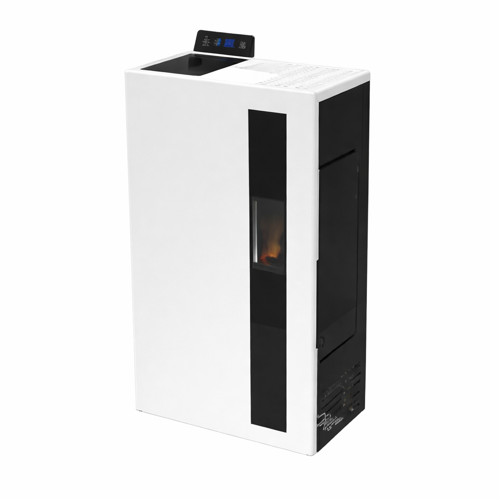 STUFA A PELLET SLIM BRONTE 5 – BIANCO / ANTRACITE / BORDEAUX COMPATTA ED EFFICIENTE COLORE: BIANCO