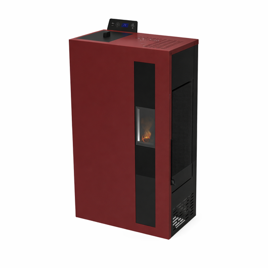 STUFA A PELLET SLIM BRONTE 5 – BIANCO / ANTRACITE / BORDEAUX COMPATTA ED EFFICIENTE COLORE: BORDEAUX
