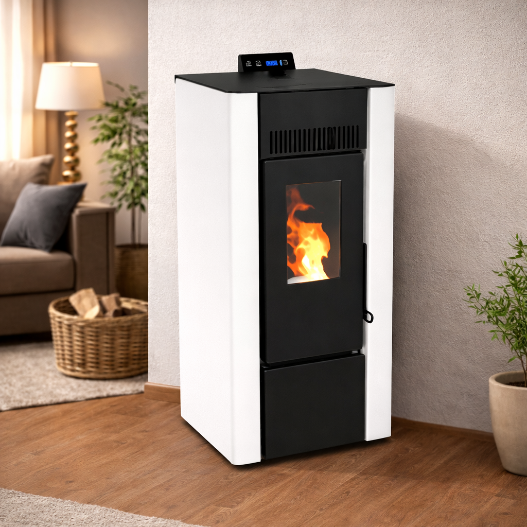 STUFA A PELLET EFESTO 6 BIANCO/BORDEAUX/ANTRACITE POTENZA ED EFFICIENZA COLORE: BIANCO