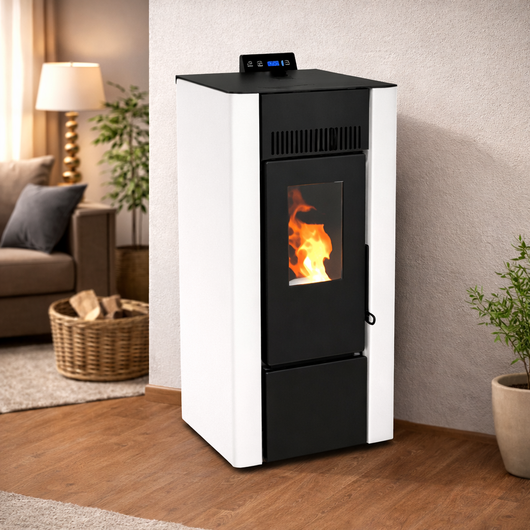 STUFA A PELLET EFESTO 6 BIANCO/BORDEAUX/ANTRACITE POTENZA ED EFFICIENZA COLORE: BIANCO