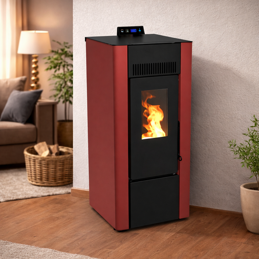 STUFA A PELLET EFESTO 6 BIANCO/BORDEAUX/ANTRACITE POTENZA ED EFFICIENZA COLORE: BORDEAUX