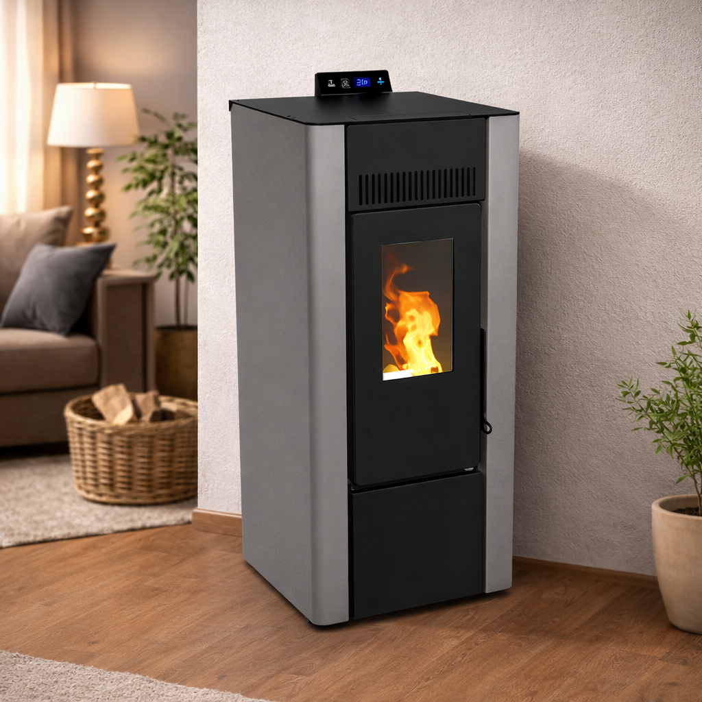 STUFA A PELLET EFESTO 6 BIANCO/BORDEAUX/ANTRACITE POTENZA ED EFFICIENZA COLORE: ANTRACITE