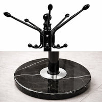 Appendiabiti in Metallo con Base in Pietra Nero 174 cm Moderno con 16 Ganci