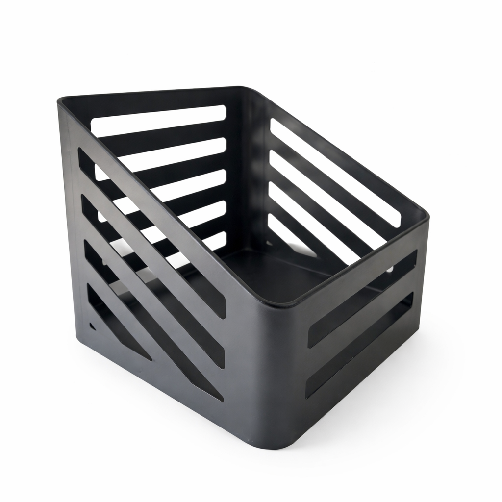 Cassetta portalegna da interno in acciaio verniciato a polvere – Nero | 45 x 40 x 40 cm