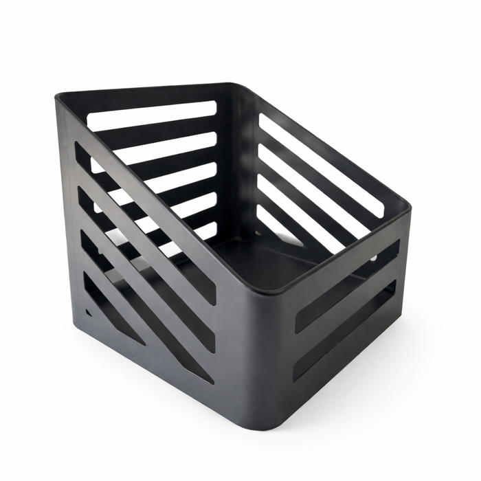 Cassetta portalegna da interno in acciaio verniciato a polvere – Nero | 45 x 40 x 40 cm