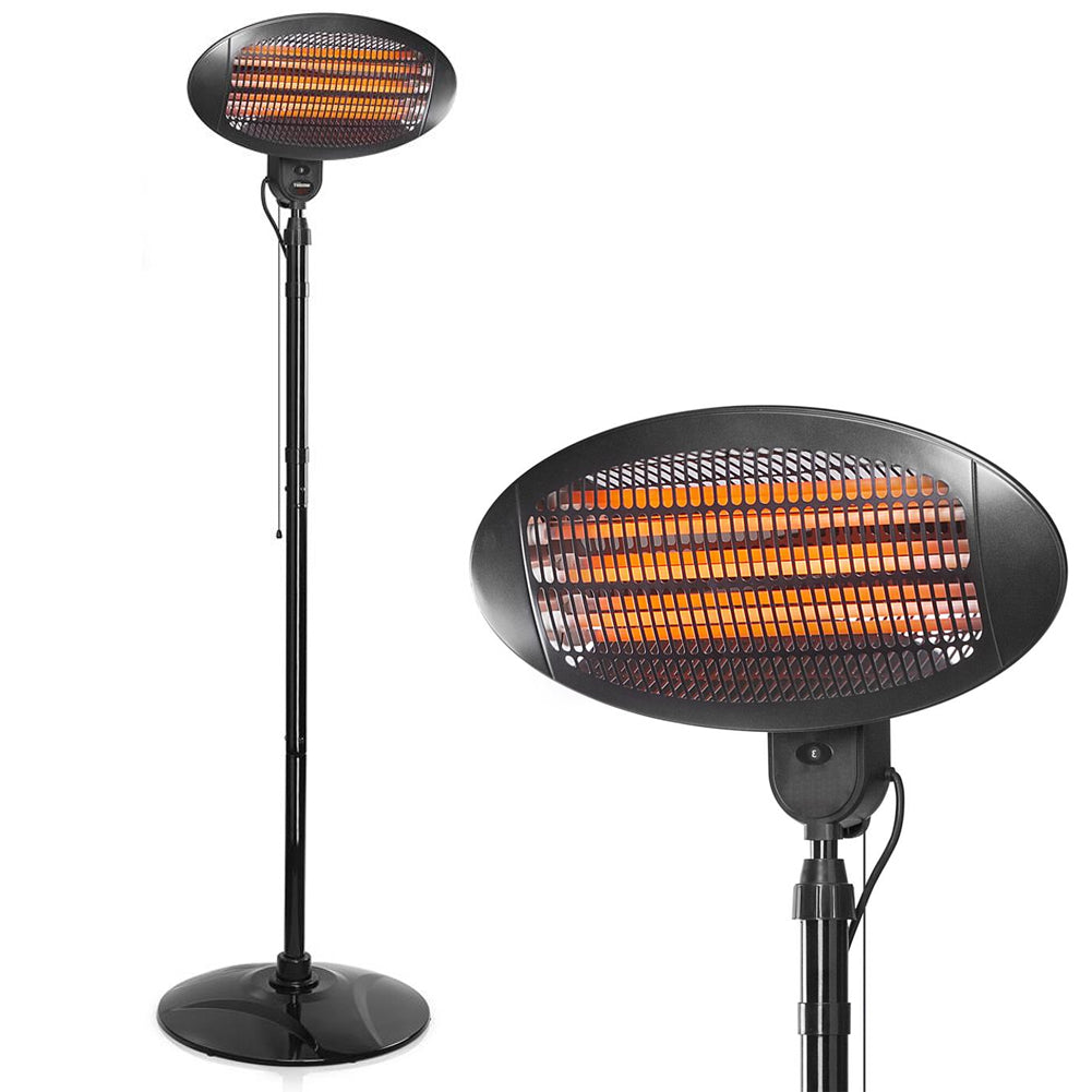 Stufa Elettrica 2in1 Infrarossi da Terra Piantana e Parete per Patio Bar Casa