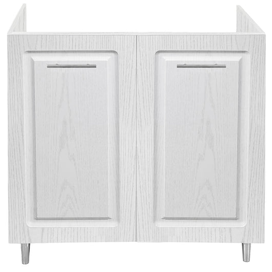 Mobile Cucina Sottolavello Componibile in Legno Bianco Frass. Classico 2 Ante 80cm