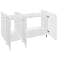 Mobile Cucina Sottolavello Componibile in Legno Bianco Frass. Classico 3 Ante 120cm