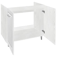 Mobile Cucina Sottolavello Componibile in Legno Bianco Frass. Classico 2 Ante 80cm