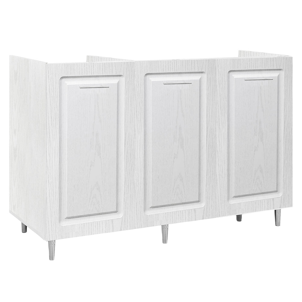 Mobile Cucina Sottolavello Componibile in Legno Bianco Frass. Classico 3 Ante 120cm