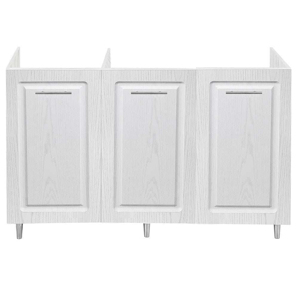 Mobile Cucina Sottolavello Componibile in Legno Bianco Frass. Classico 3 Ante 120cm