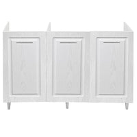 Mobile Cucina Sottolavello Componibile in Legno Bianco Frass. Classico 3 Ante 120cm