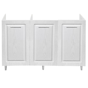 Mobile Cucina Sottolavello Componibile in Legno Bianco Frass. Classico 3 Ante 120cm