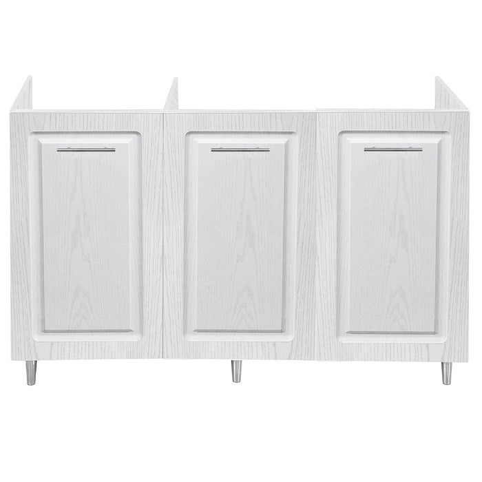 Mobile Cucina Sottolavello Componibile in Legno Bianco Frass. Classico 3 Ante 120cm