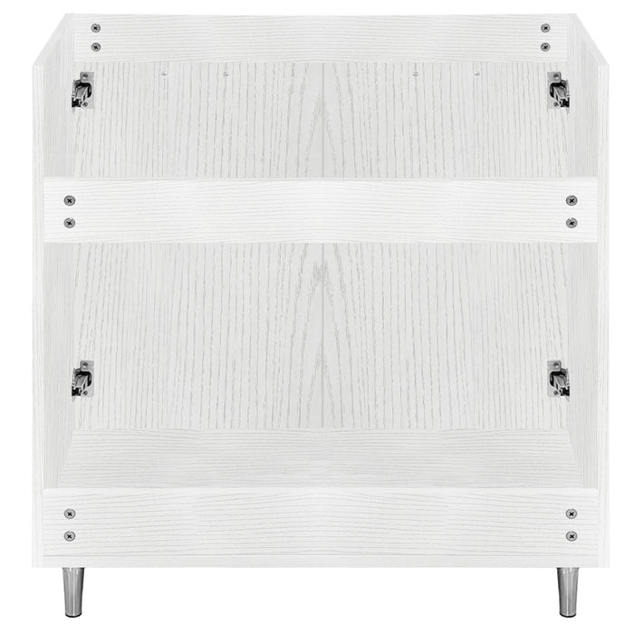 Mobile Cucina Sottolavello Componibile in Legno Bianco Frass. Classico 2 Ante 80cm