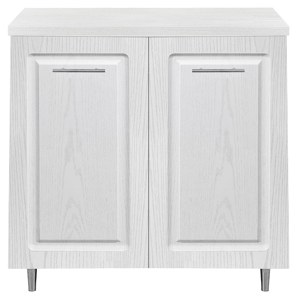 Mobile Cucina Base 2 Ante Componibile in Legno Bianco Frass. Classico 80x50 H85cm