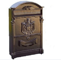 CASSETTA POSTALE VILLA ITALIA IN ALLUMINIO COLOR BRONZO ANTIC. L26xP9xH42 cm