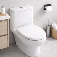 Copri Water Aretusa Cesame Legno MDF Bianco Lucido Ovale 44x36.5 cm