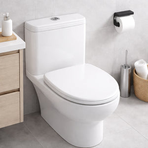 Copri Water Aretusa Cesame Legno MDF Bianco Lucido Ovale 44x36.5 cm