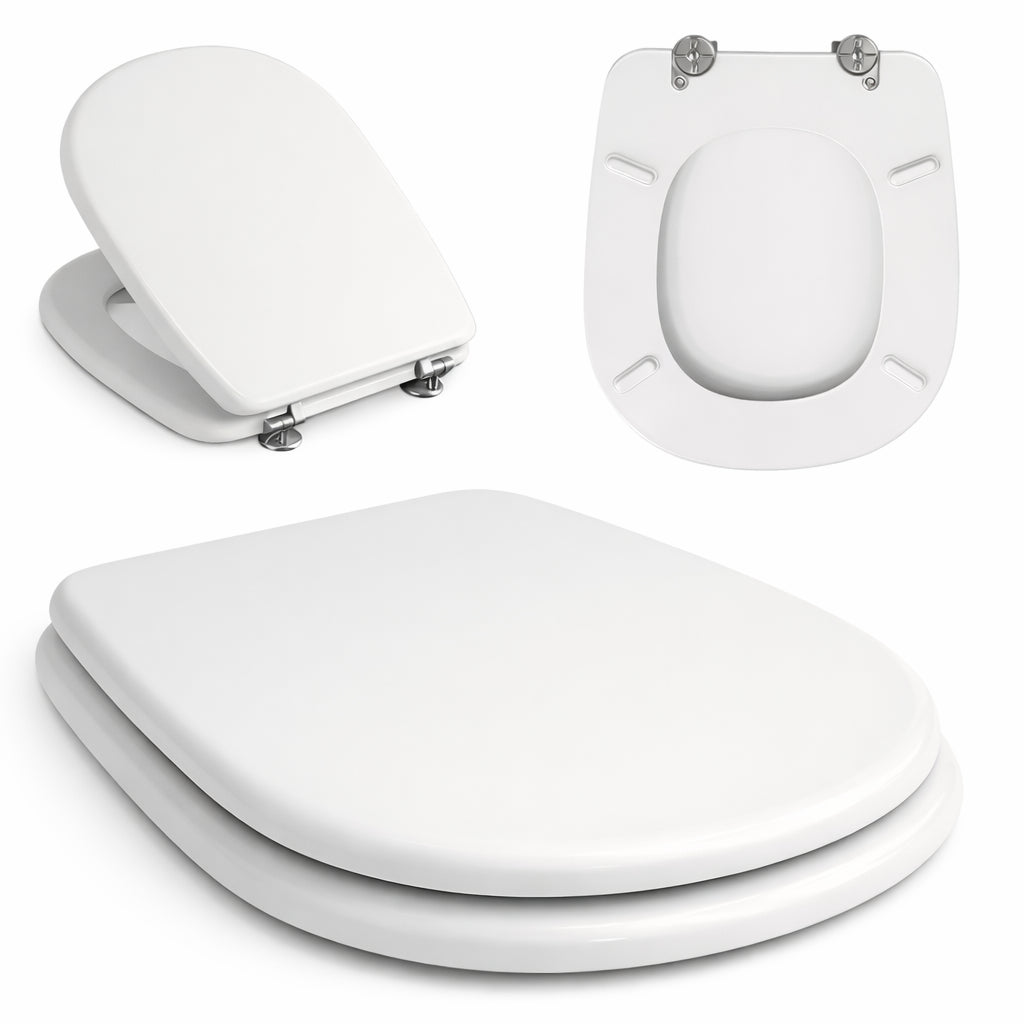 Copri Water Aretusa Cesame Legno MDF Bianco Lucido Ovale 44x36.5 cm