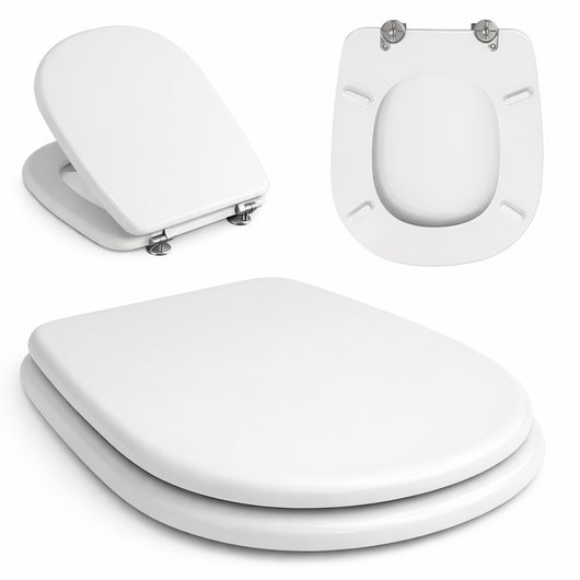 Copri Water Aretusa Cesame Legno MDF Bianco Lucido Ovale 44x36.5 cm