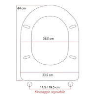 Copri Water Aretusa Cesame Legno MDF Bianco Lucido Ovale 44x36.5 cm