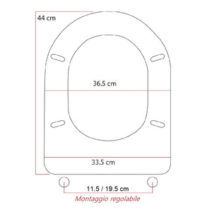 Copri Water Aretusa Cesame Legno MDF Bianco Lucido Ovale 44x36.5 cm