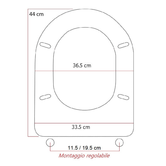 Copri Water Aretusa Cesame Legno MDF Bianco Lucido Ovale 44x36.5 cm