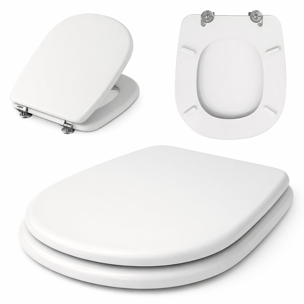 Copri Water Aretusa Cesame Legno MDF Bianco Lucido Ovale 44x36.5 cm