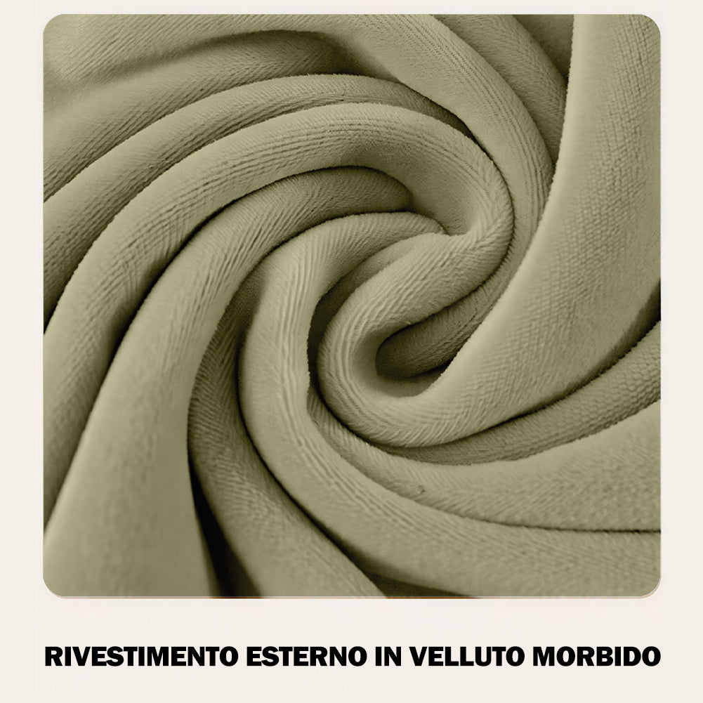 Specchio Grande Ondulato con Cornice Rivestimento in Velluto Verde 60 x 160 cm